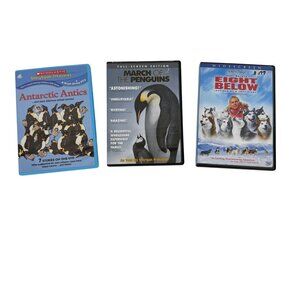 Lot of 3 Kids Family Movie DVDs Eight Below March of the Penguins Antarctic Anti